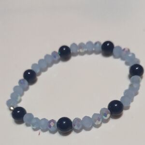 Elegant Blue Beaded Bracelet